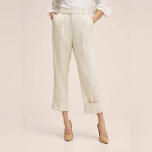 Pleat straight trousers